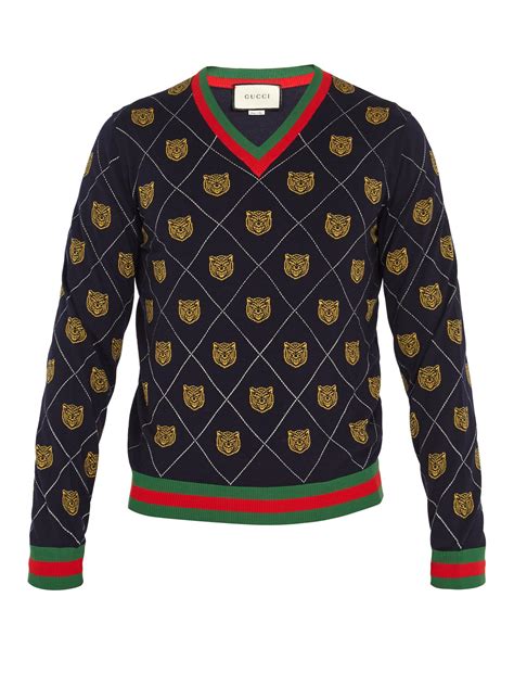 gucci men's wool sweater|Gucci sweater hoodie for men.